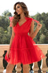 'Sienna' V-Neck Shoulder Mesh Dress - Celes Fashion